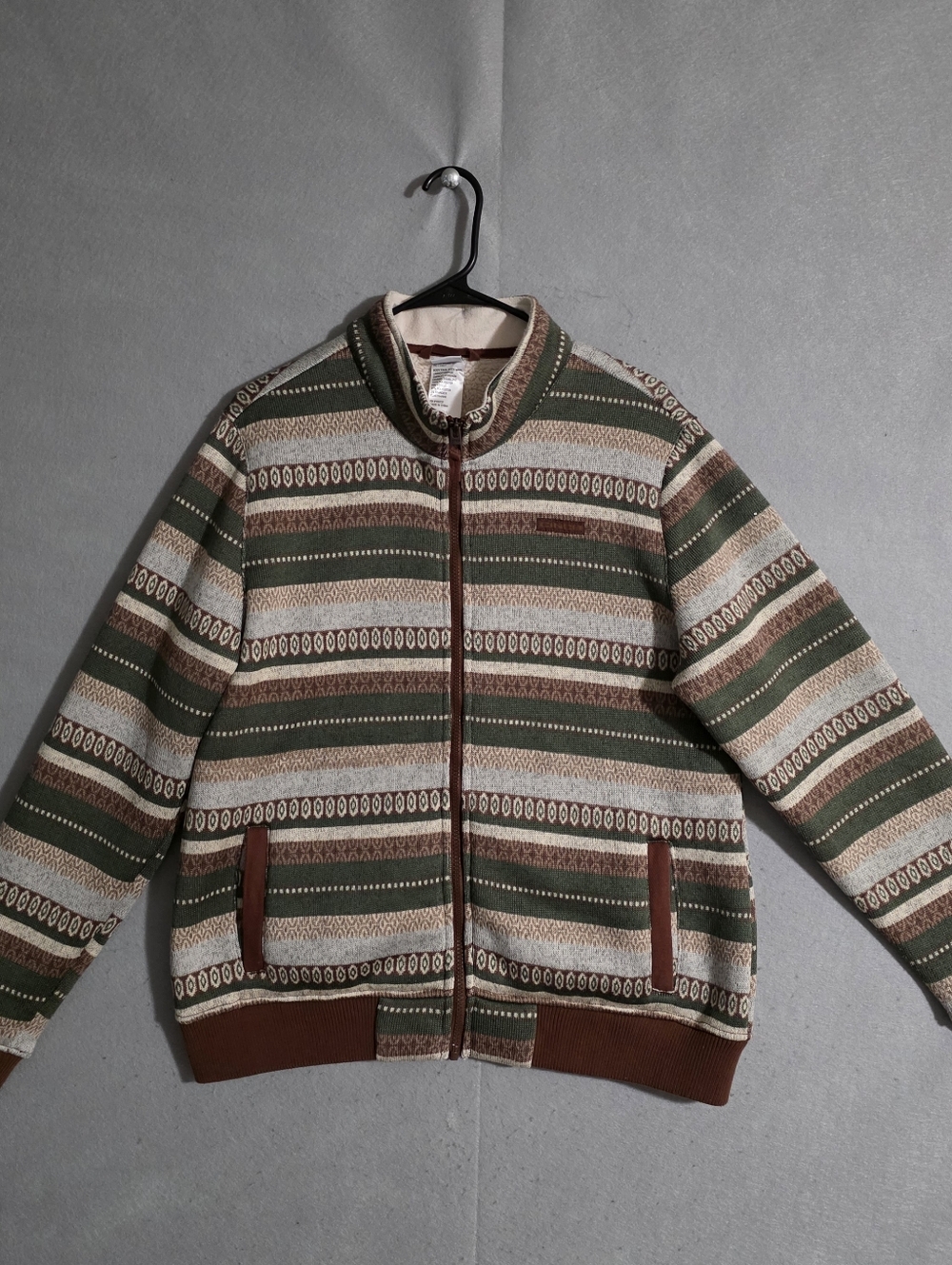 Cinch Womens Full Zip Sweater Knit Fleece Lined Jacket Size Large